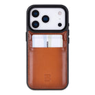 Bloomcase Flex Cover Urban Tan – Iphone 17 Pro(6.3") Hakiki Deri Kartlıklı Kılıf