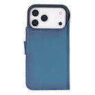 Bloomcase Magic Iphone 17 Pro Max(6.9") Midnight Marine Ayrılabilir Hakiki Deri Cüzdanlı Telefon Kılıfı