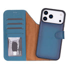 Bloomcase Magic Iphone 17 Pro Max(6.9") Midnight Marine Ayrılabilir Hakiki Deri Cüzdanlı Telefon Kılıfı