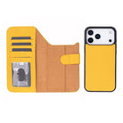 Bloomcase Magic Wallet Honey Apple Iphone 17 Pro (6.3") Hakiki Deri Çıkarılabilir Cüzdanlı Telefon Kılıfı