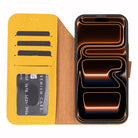 Bloomcase Magic Wallet Honey Apple Iphone 17 Pro Max (6.9") Hakiki Deri Çıkarılabilir Cüzdanlı Telefon Kılıfı