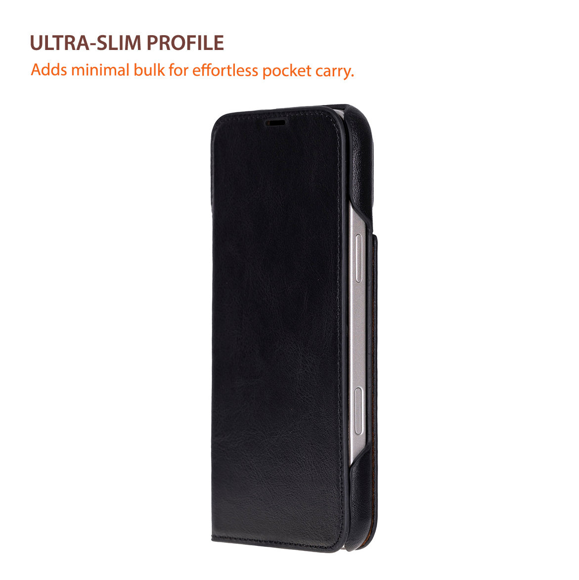 Bloomcase Magic Wallet Onyx Black Apple Iphone 17 Pro Max(6.9") Hakiki Deri Çıkarılabilir Cüzdanlı Telefon Kılıfı