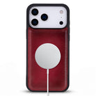 Bloomcase Mono Crimson Flame Apple Iphone 17 Pro (6.3") Hakiki Deri Magsafe Kılıf