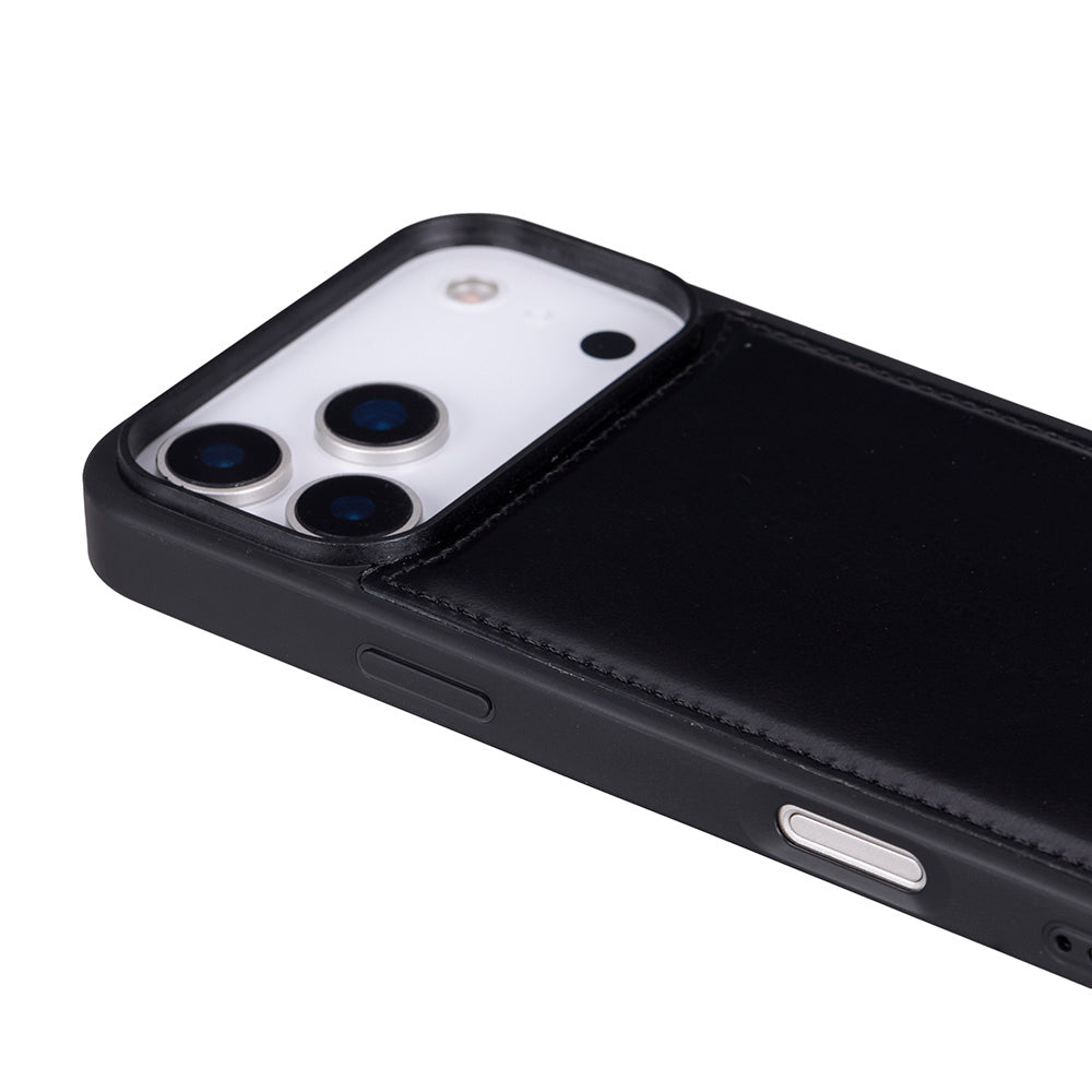 Bloomcase Mono Obsidian Black Apple Iphone 17 Pro (6.3") Hakiki Deri Magsafe Kılıf