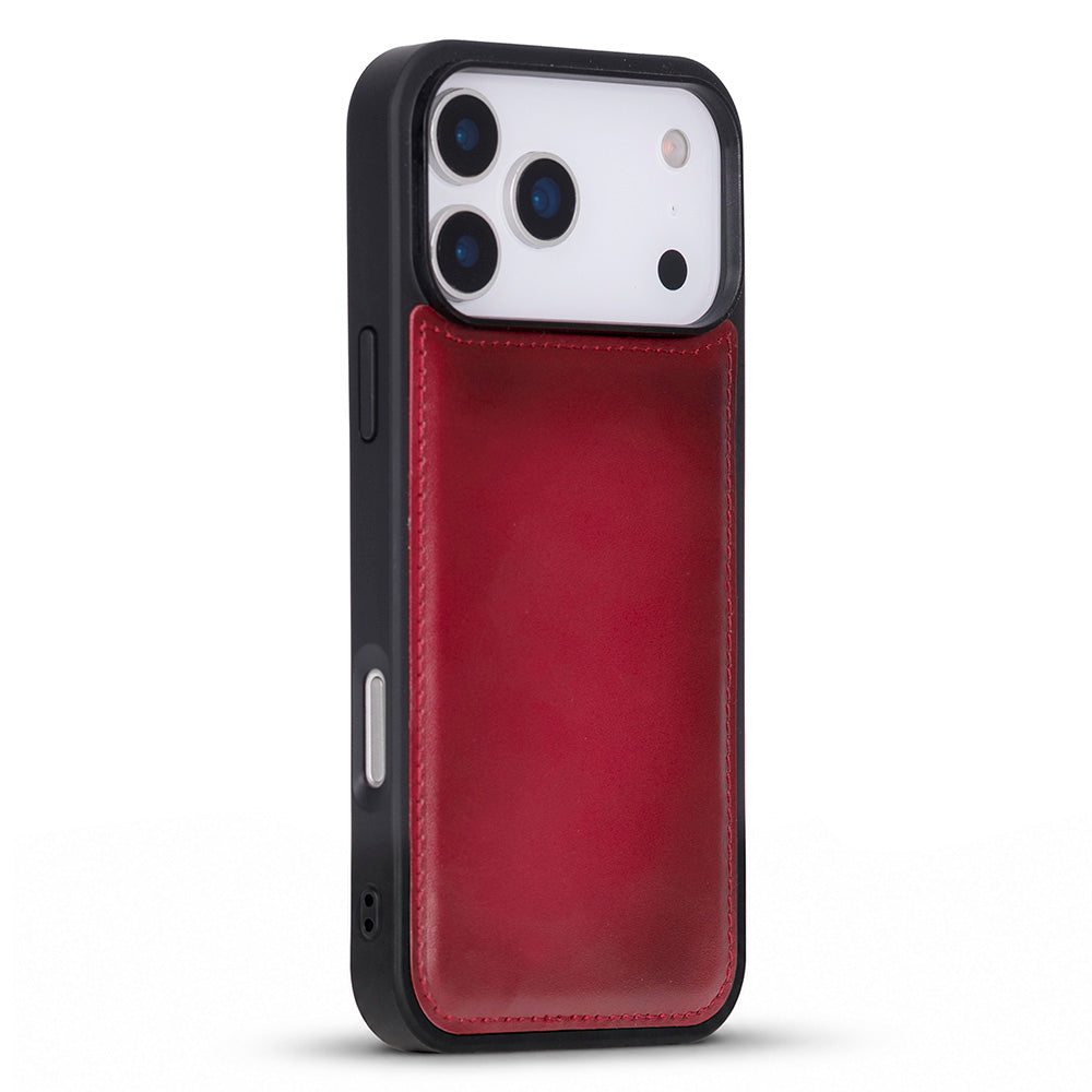 Bloomcase Mono Crimson Flame Apple Iphone 17 Pro Max(6.9") Hakiki Deri Magsafe Kılıf