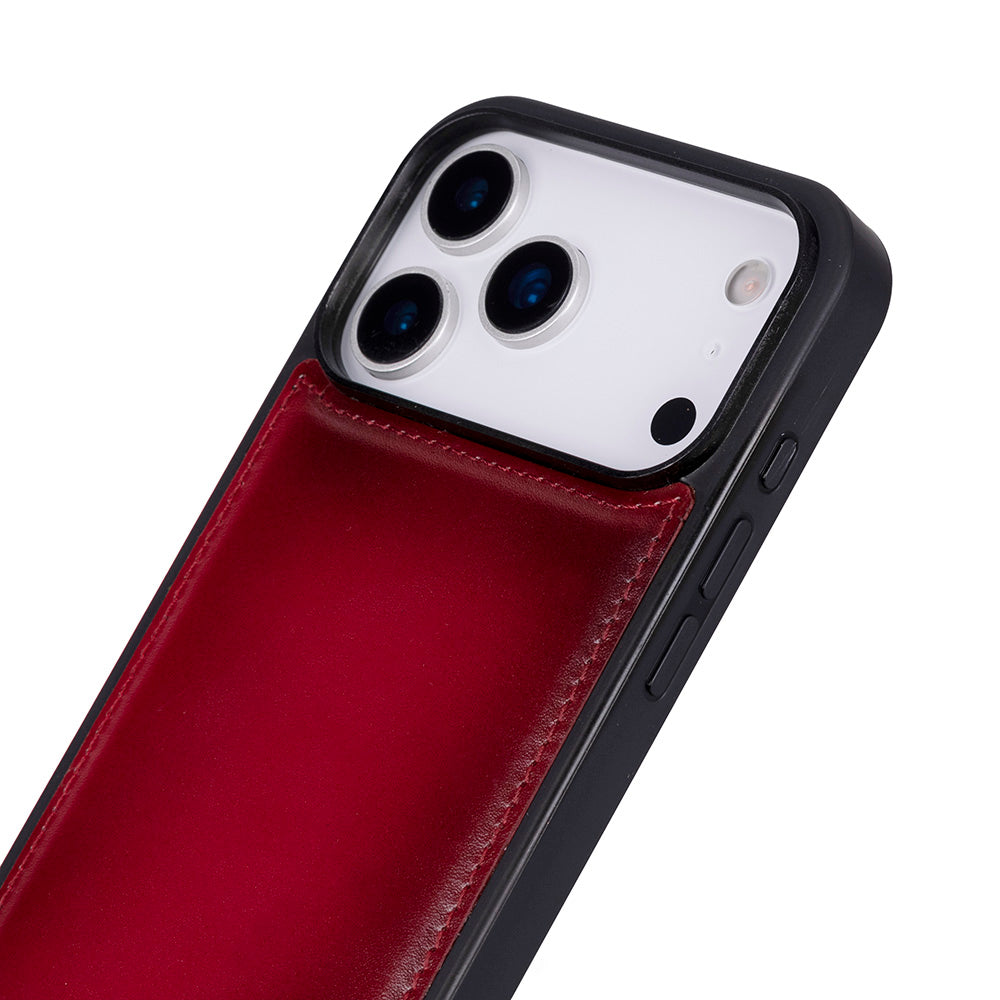 Bloomcase Mono Crimson Flame Apple Iphone 17 Pro Max(6.9") Hakiki Deri Magsafe Kılıf
