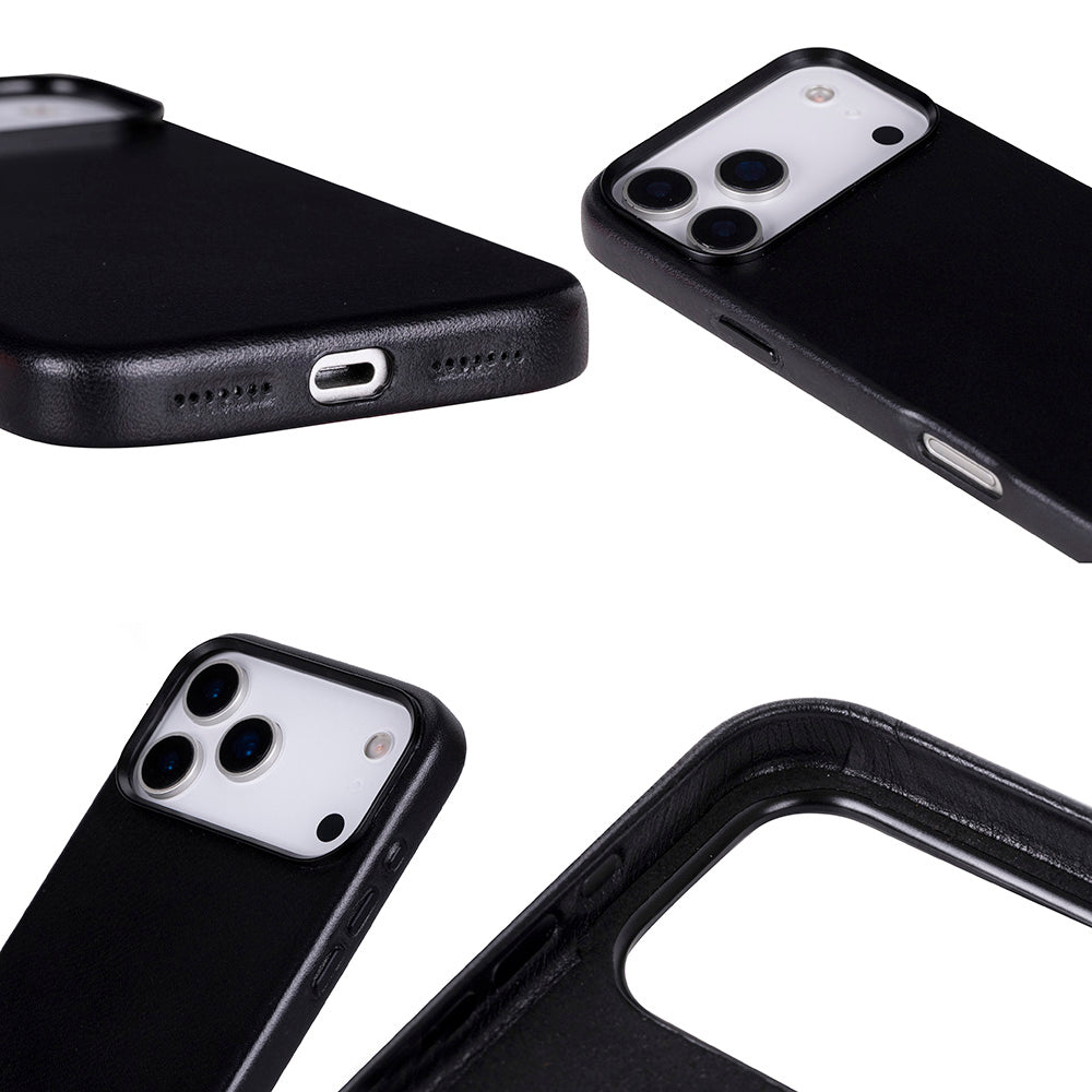 Bloomcase Mono Obsidian Black Apple Iphone 17 Pro Max (6.9") Hakiki Deri Magsafe Kılıf