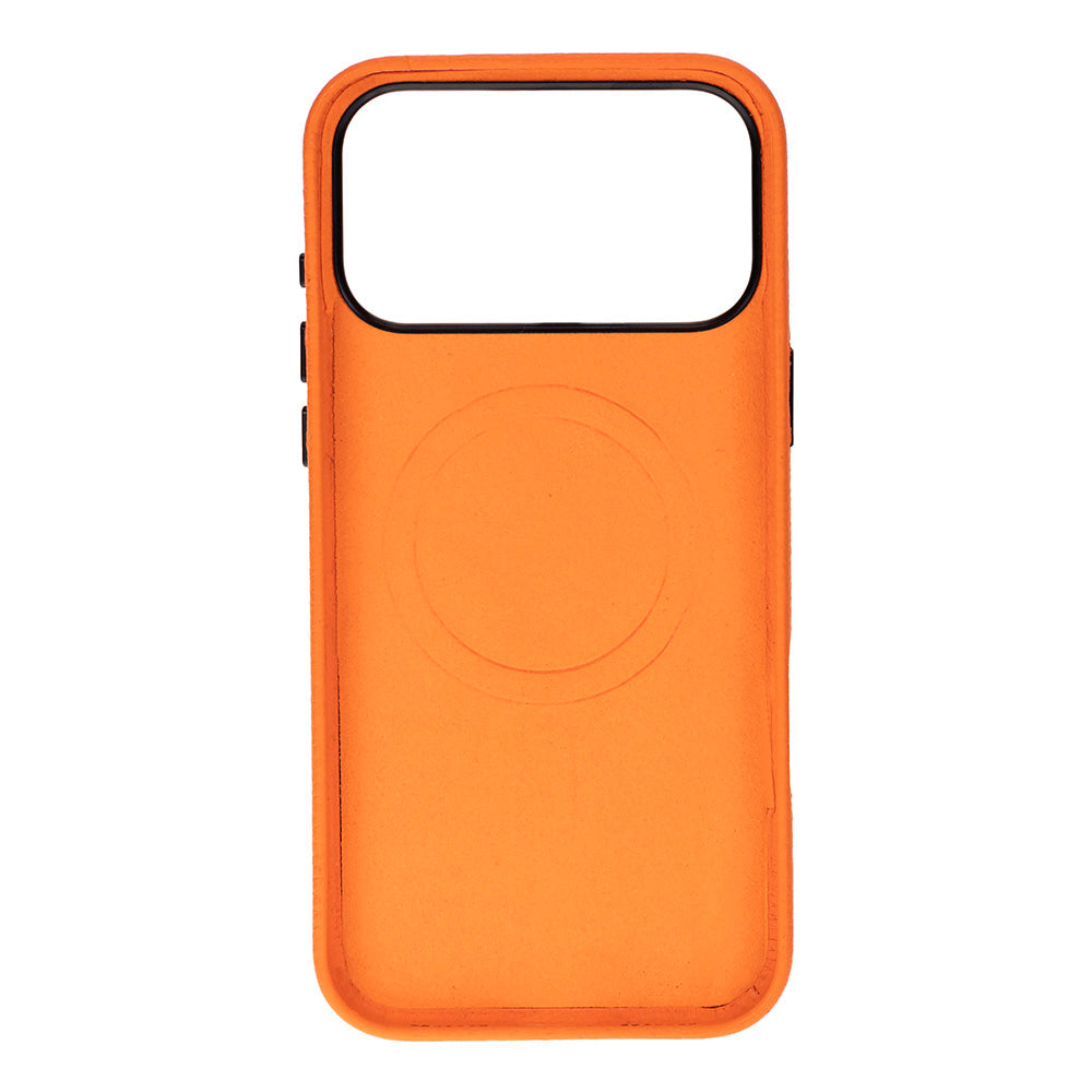 Bloomcase Mono Pebble Orange Apple Iphone 17 Pro Max (6.9") Hakiki Deri Magsafe Kılıf