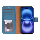 Bloomcase Royal Navy Hakiki Deri Iphone 17 (6.3") Çıkartılabilir Cüzdan Kılıf