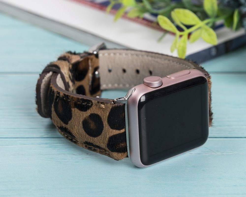 Bloominbag-Bloomin Band Wild Leopard Deri Apple Watch Kordon 44/45/46/49 Mm-5-Milagron.com