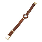 Bloompaw Saddle Brown Airtag Yuvalı Hakiki Deri Pet Tasma