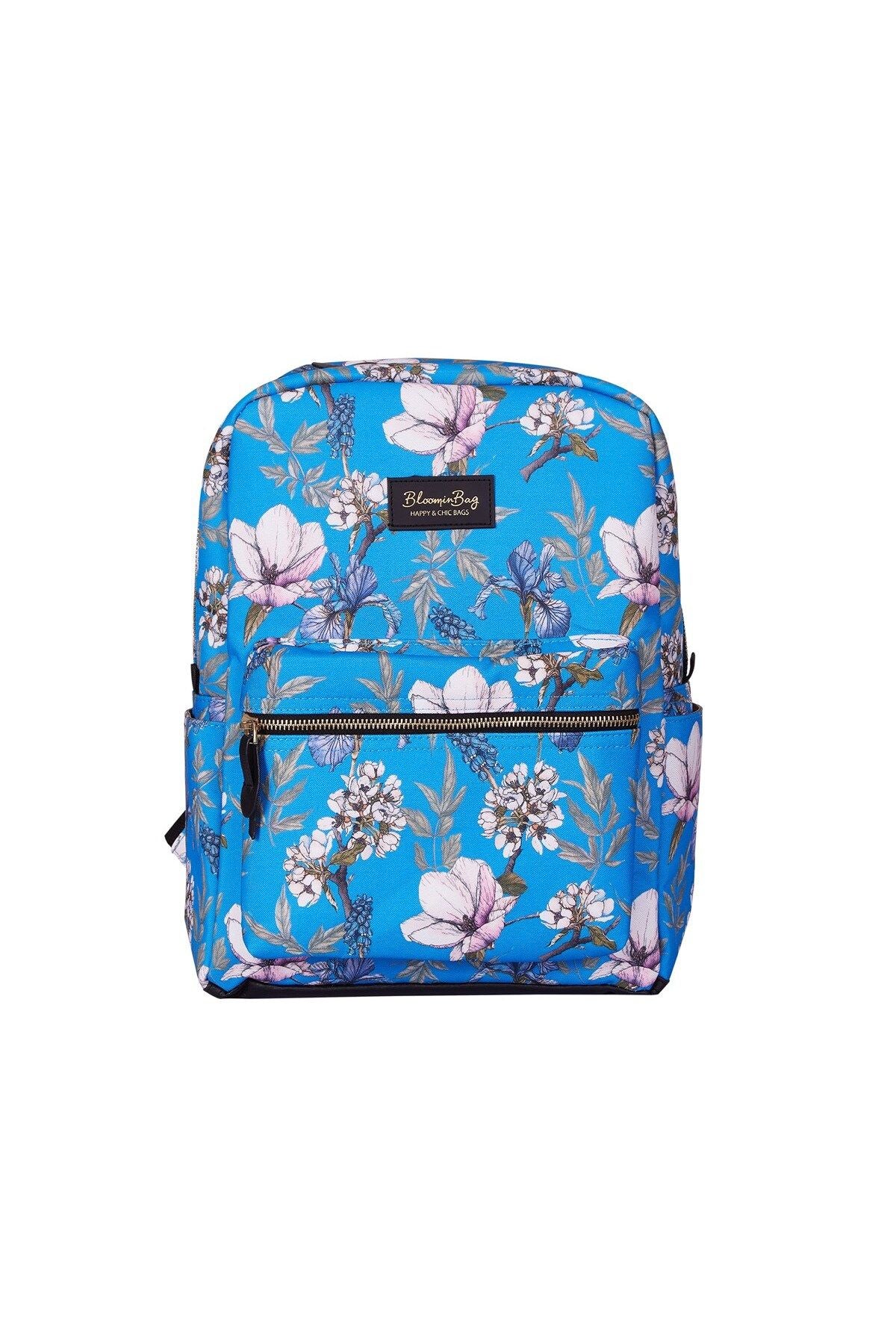 Bloominbag-Blue Cherry Blossom 13 14 Inç Sırt Laptop / Macbook çantası-1-Milagron.com