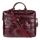 Burgundy Croco Hakiki Deri 15-16 Inç Macbook/Laptop Çantası