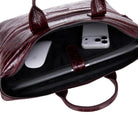 Burgundy Croco Hakiki Deri 15-16 Inç Macbook/Laptop Çantası