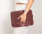 Burgundy Still Hakiki Süet Deri 13-14 Inç Macbook/Laptop Kılıfı