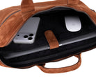 Camel Still Hakiki Süet Deri 15-16 Inç Macbook/Laptop Çantas