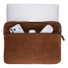 Camel Still Hakiki Süet Deri 15-16 Inç Macbook/Laptop Kılıfı