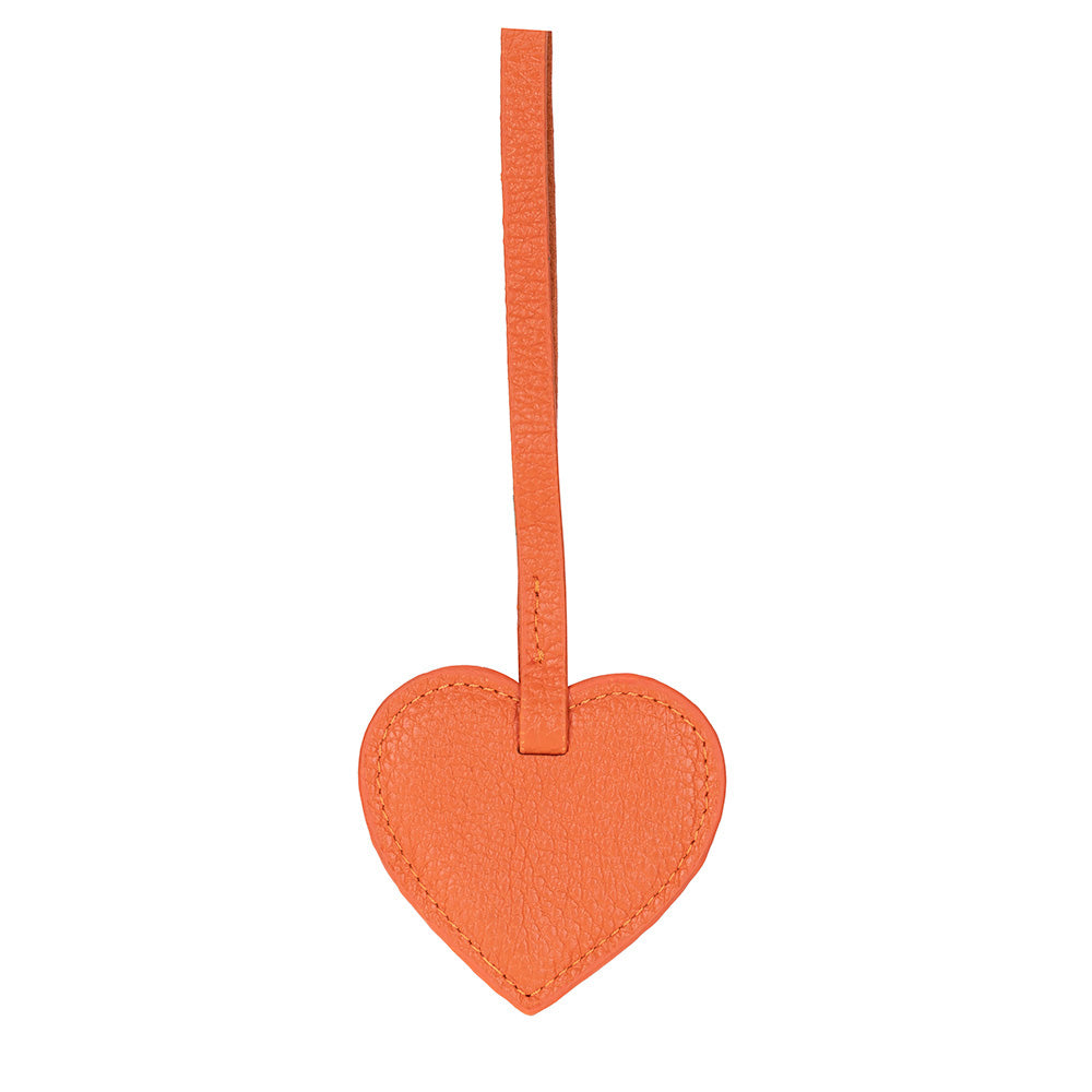 Cuore Pebble Orange Hakiki Deri Çanta Charm
