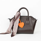 Cuore Pebble Orange Hakiki Deri Çanta Charm