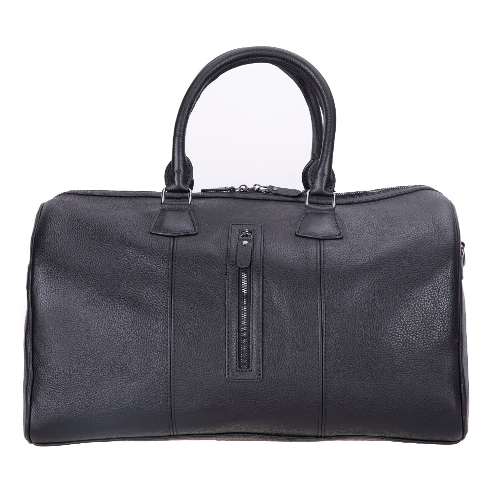 Bloominbag-Dolly Voyager Luxe Pebble Black Hakiki Deri Weekender & Duffle Seyahat çantası-2-Milagron.com