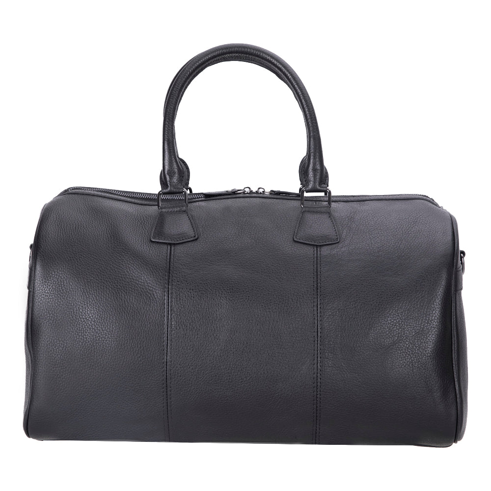 Bloominbag-Dolly Voyager Luxe Pebble Black Hakiki Deri Weekender & Duffle Seyahat çantası-4-Milagron.com