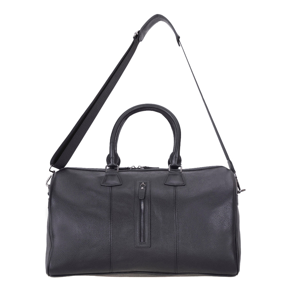 Bloominbag-Dolly Voyager Luxe Pebble Black Hakiki Deri Weekender & Duffle Seyahat çantası-5-Milagron.com