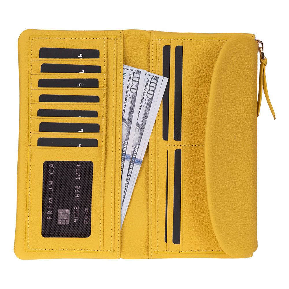 Élia Butter Yellow Large Deri Kadın Cüzdan & Clutch