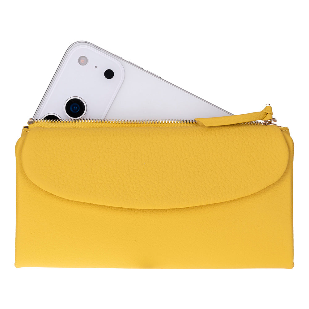 Élia Butter Yellow Large Deri Kadın Cüzdan & Clutch