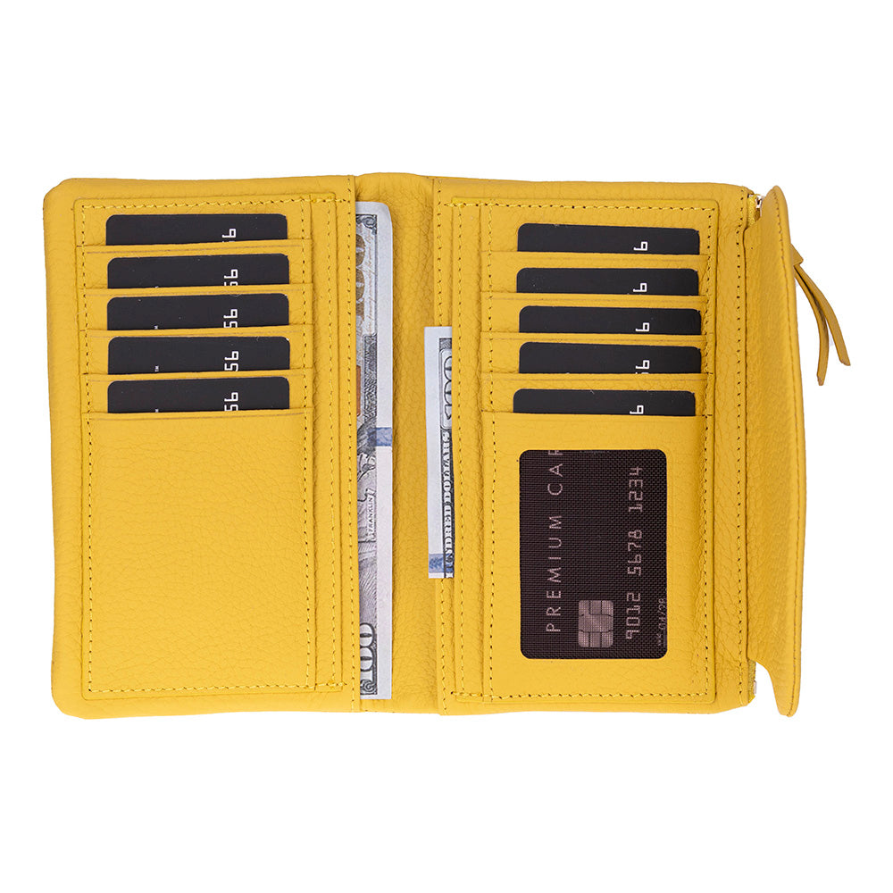 Élia Butter Yellow Medium Deri Kadın Cüzdan & Clutch