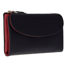 Élia Double Band Noir Black-Red Large Deri Kadın Cüzdan & Clutch