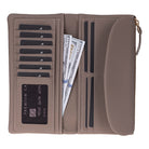 Élia Mink Taupe Large Deri Kadın Cüzdan & Clutch