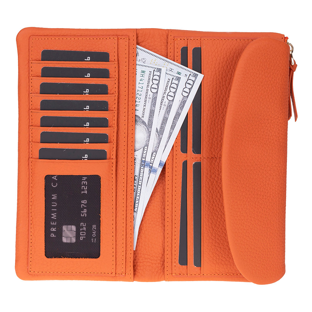 Élia Pebble Orange Large Deri Kadın Cüzdan & Clutch