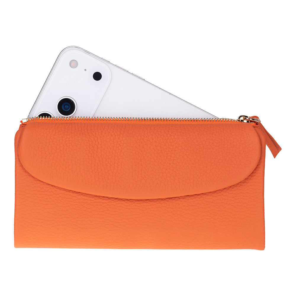 Élia Pebble Orange Large Deri Kadın Cüzdan & Clutch