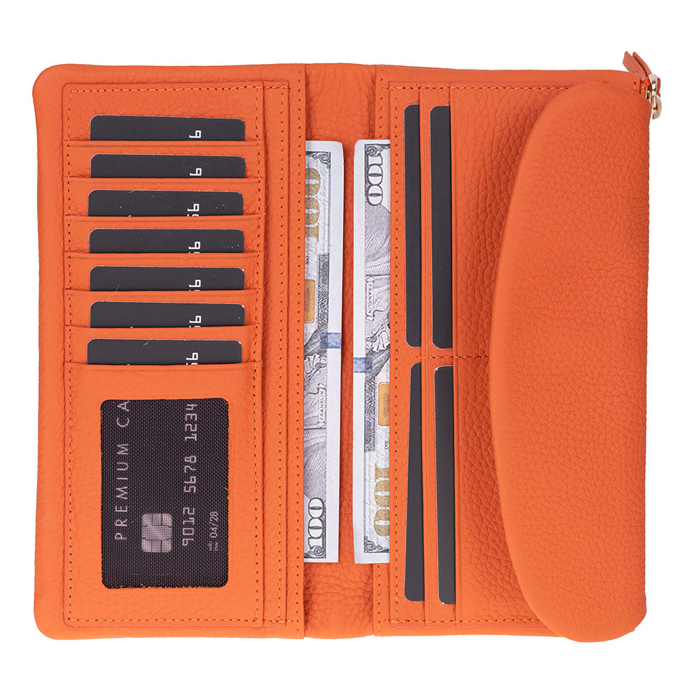 Élia Pebble Orange Large Deri Kadın Cüzdan & Clutch