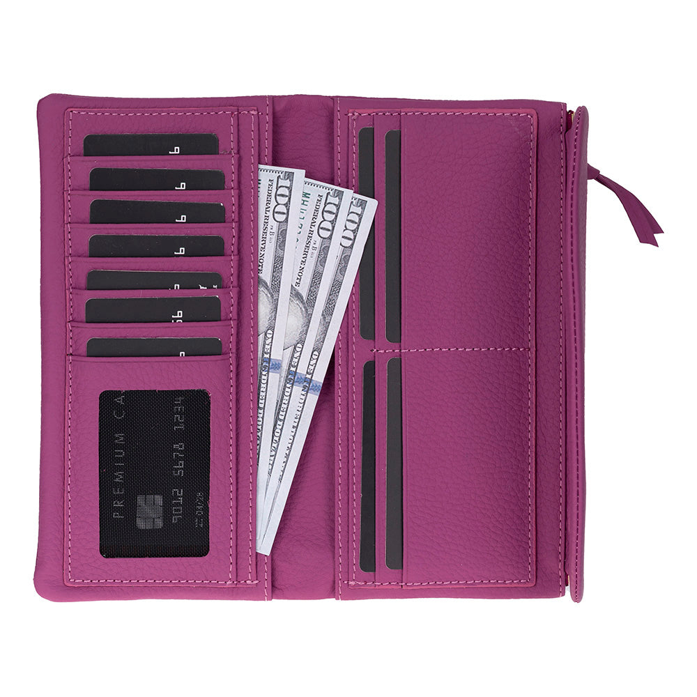 Élia Plum Violet Large Deri Kadın Cüzdan & Clutch