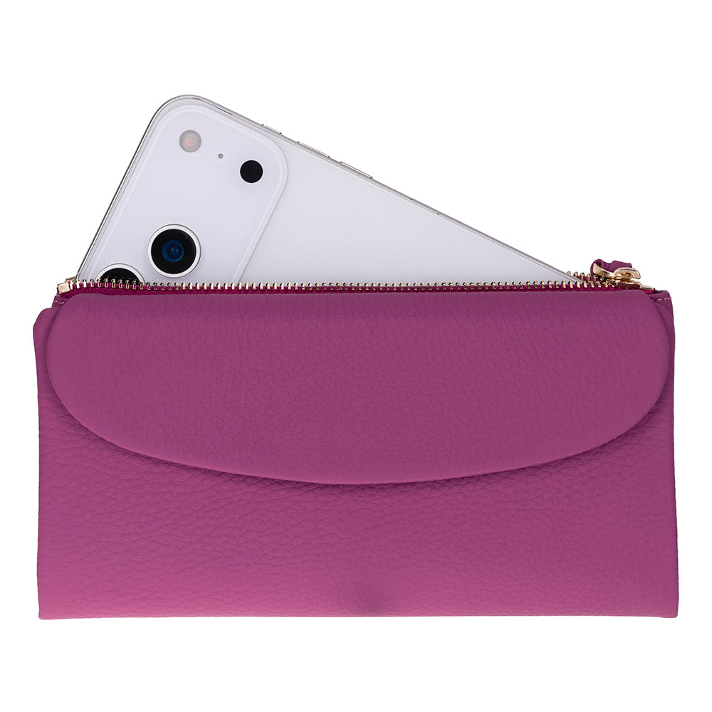 Élia Plum Violet Large Deri Kadın Cüzdan & Clutch