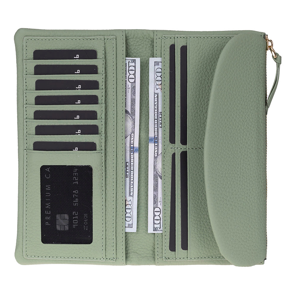 Élia Soft Matcha Large Deri Kadın Cüzdan & Clutch