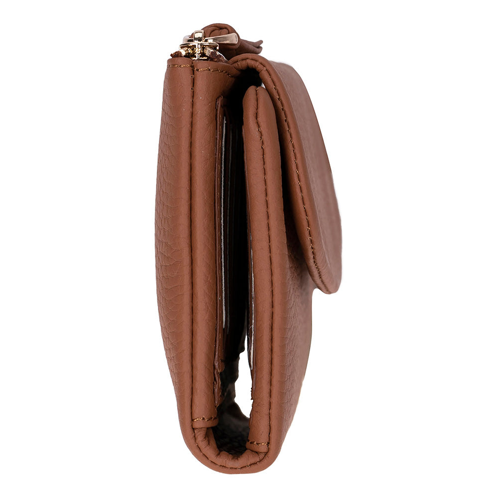 Élia Warm Tan Medium Deri Kadın Cüzdan & Clutch