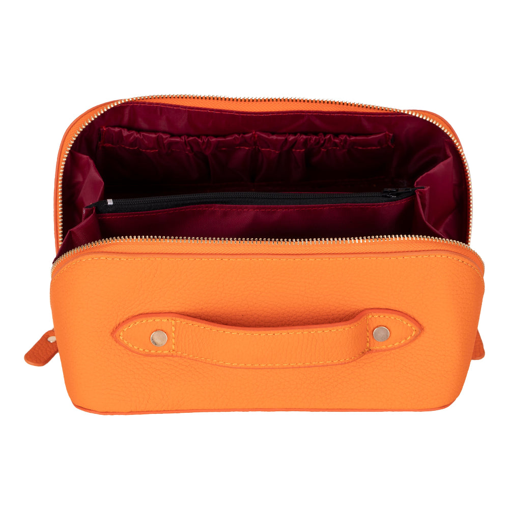 Bloominbag-Ella Amber Bloom Deri Seyahat Ve Makyaj çantası-4-Milagron.com