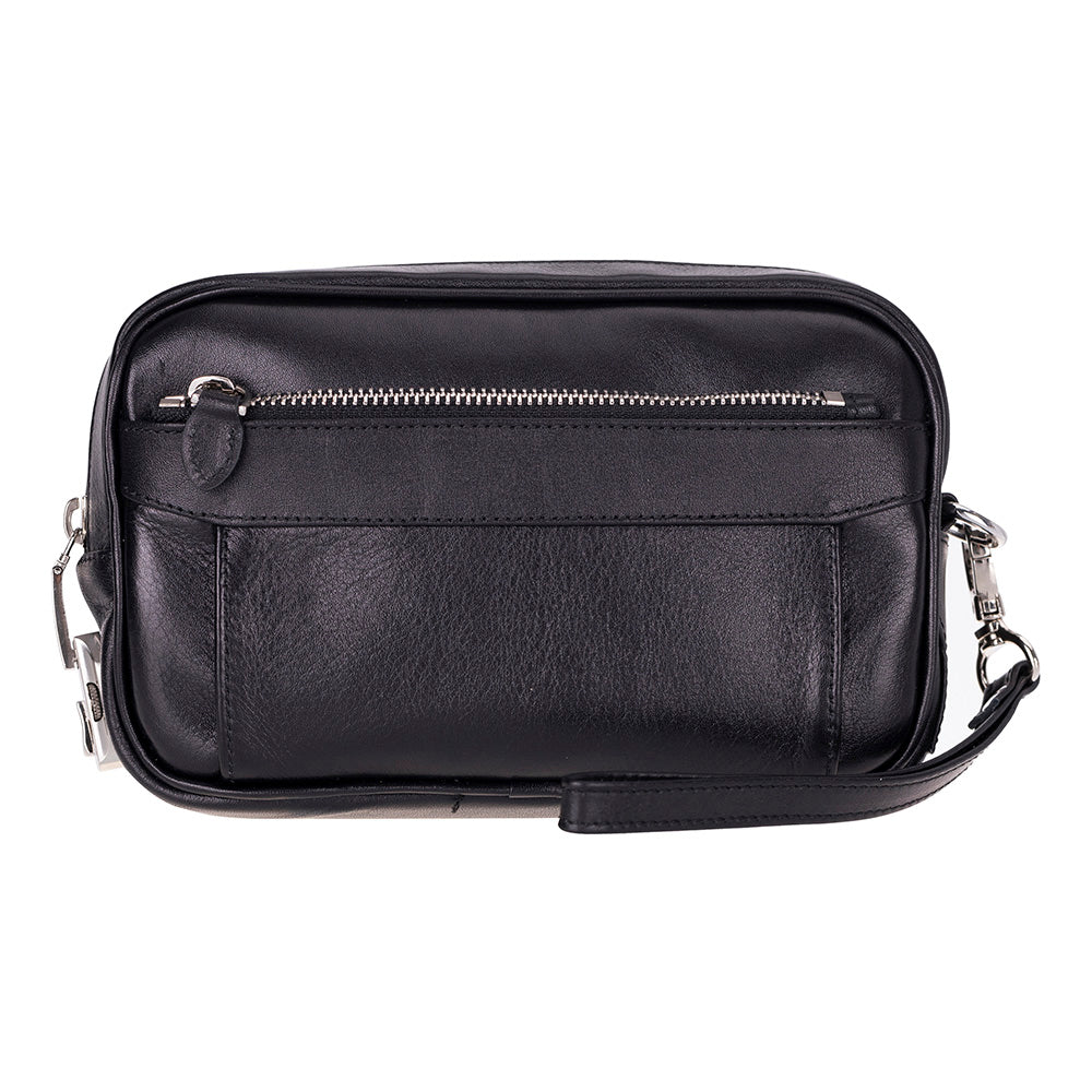 Forge Wrist Obsidian Black Luxe Hakiki Deri Unisex Kilitli Clutch