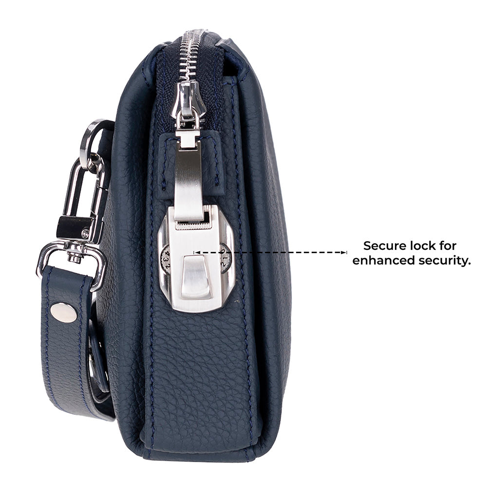 Forte Wrist Midnight Navy Unisex Kilitli Clutch Çanta