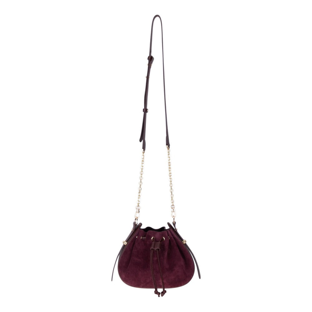 Bloominbag-Haze Soft Süet Bordo Büzgülü Kadın Omuz çantası –Merlot Bordeaux Drawstring Bag-4-Milagron.com