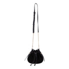 Bloominbag-Haze Soft Süet Siyah Büzgülü Kadın Omuz çantası – Noir Black Drawstring Bag-3-Milagron.com