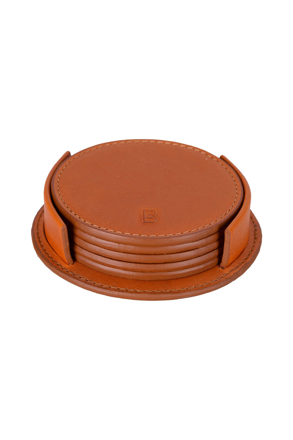 Bloominbag-Lavion Sandy Tan Deri Yuvarlak Bardak Altlığı Seti (5'li)-Bardak Altlığı-2-Milagron.com