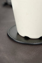 Bloominbag-Lavion Siyah Deri Yuvarlak Bardak Altlığı Seti (5'li)-Bardak Altlığı-4-Milagron.com