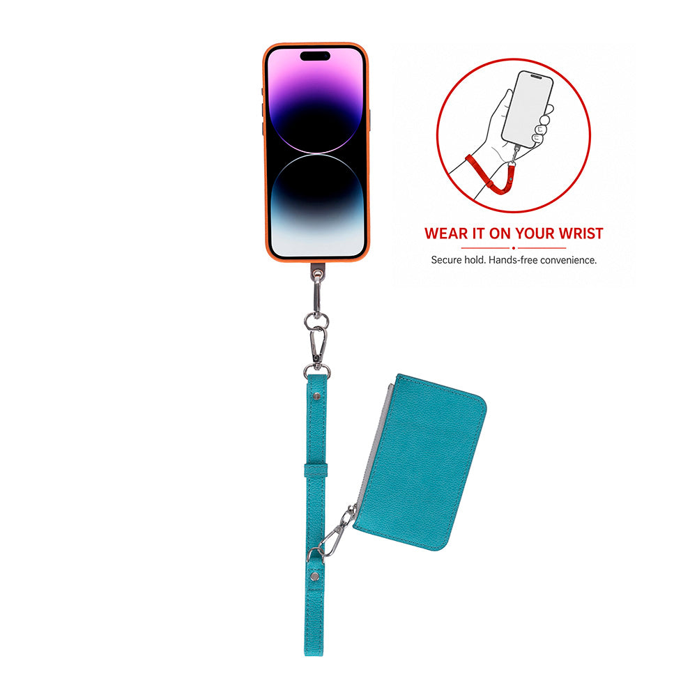 Léona Lagoon Turquoise Telefon Askısı Ve Kartlıklı Cüzdan Seti