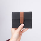 Bloominbag-Liora Color Band Deri Kadın Cüzdan – Siyah & Karamel-5-Milagron.com