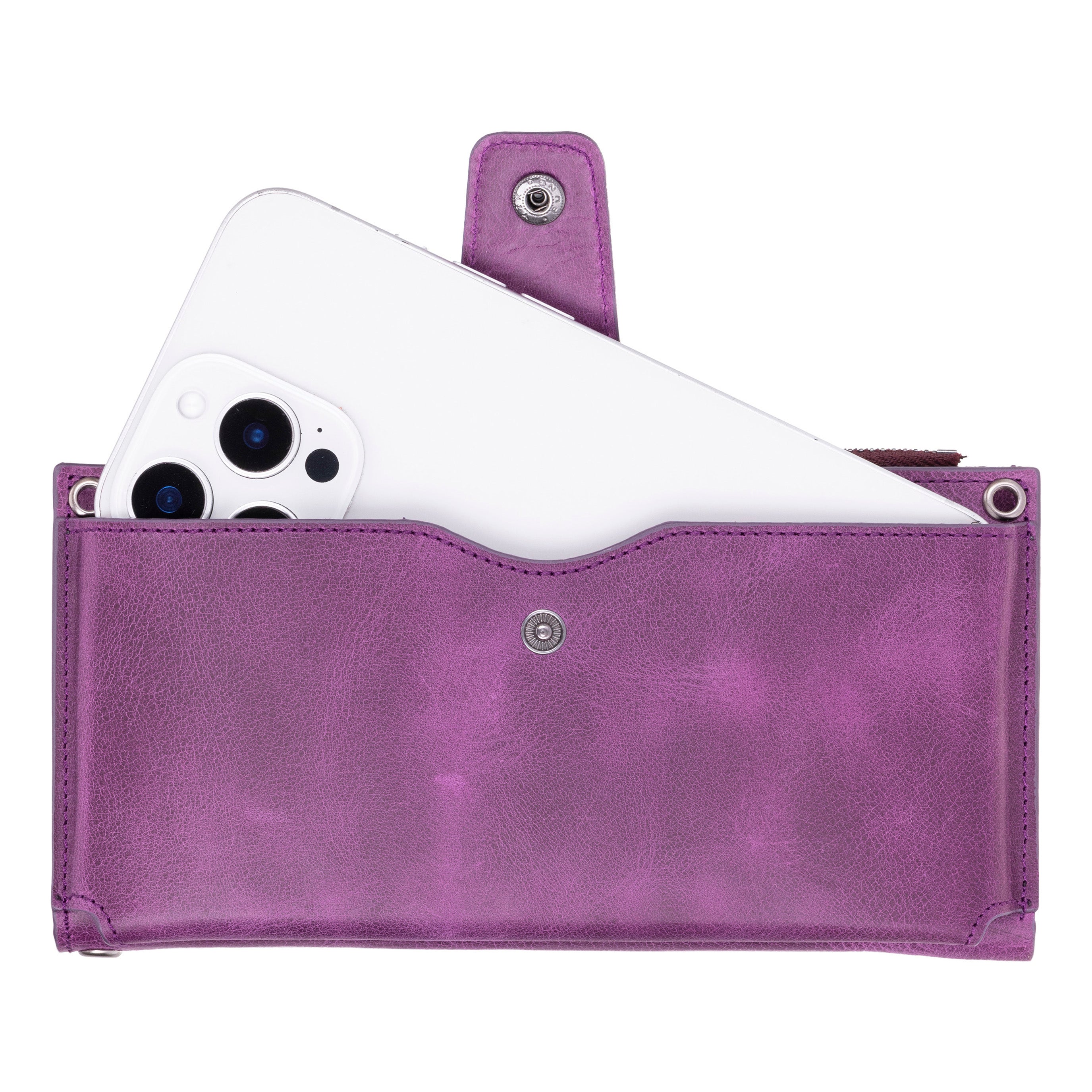 Lozan Strap Mulberry Velvet Gerçek Deri Çapraz Askılı Cüzdan Çanta