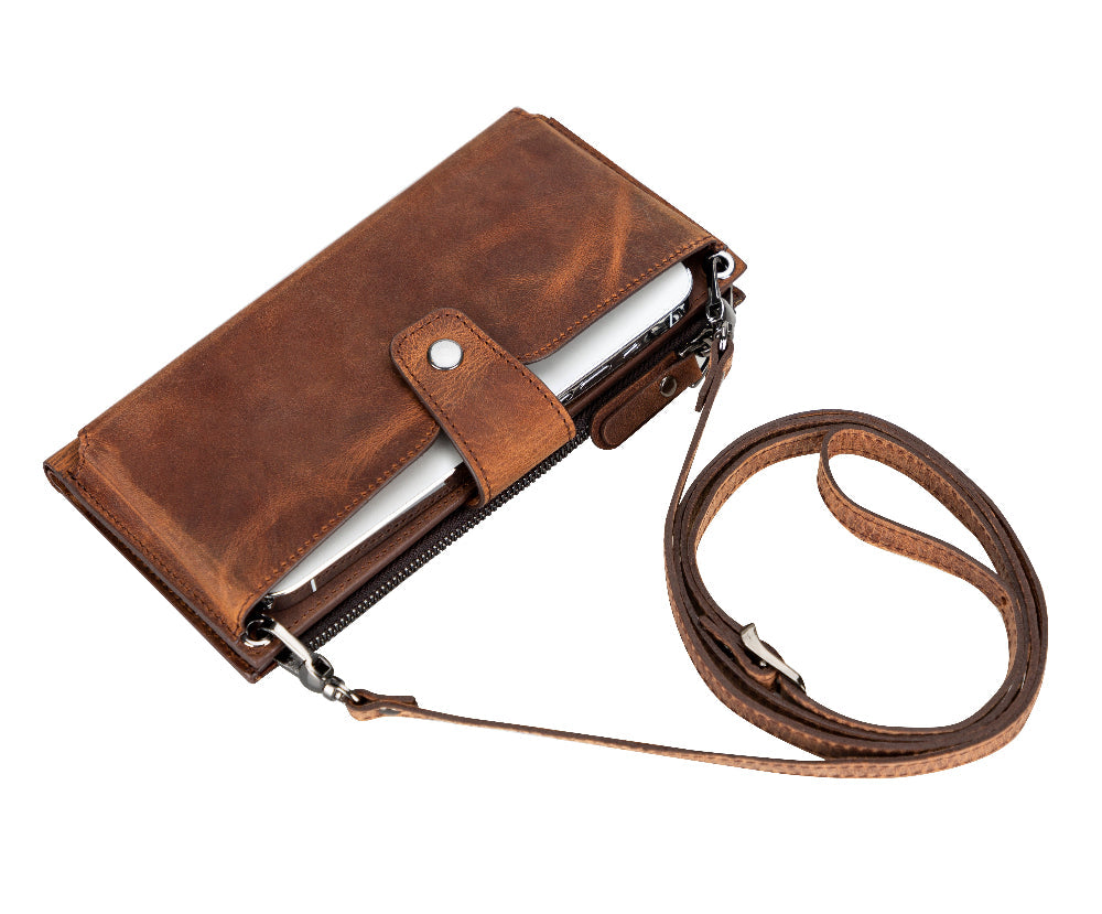 Bloominbag-Lozan Strap Saddle Brown Gerçek Deri çapraz Askılı Cüzdan çanta-1-Milagron.com