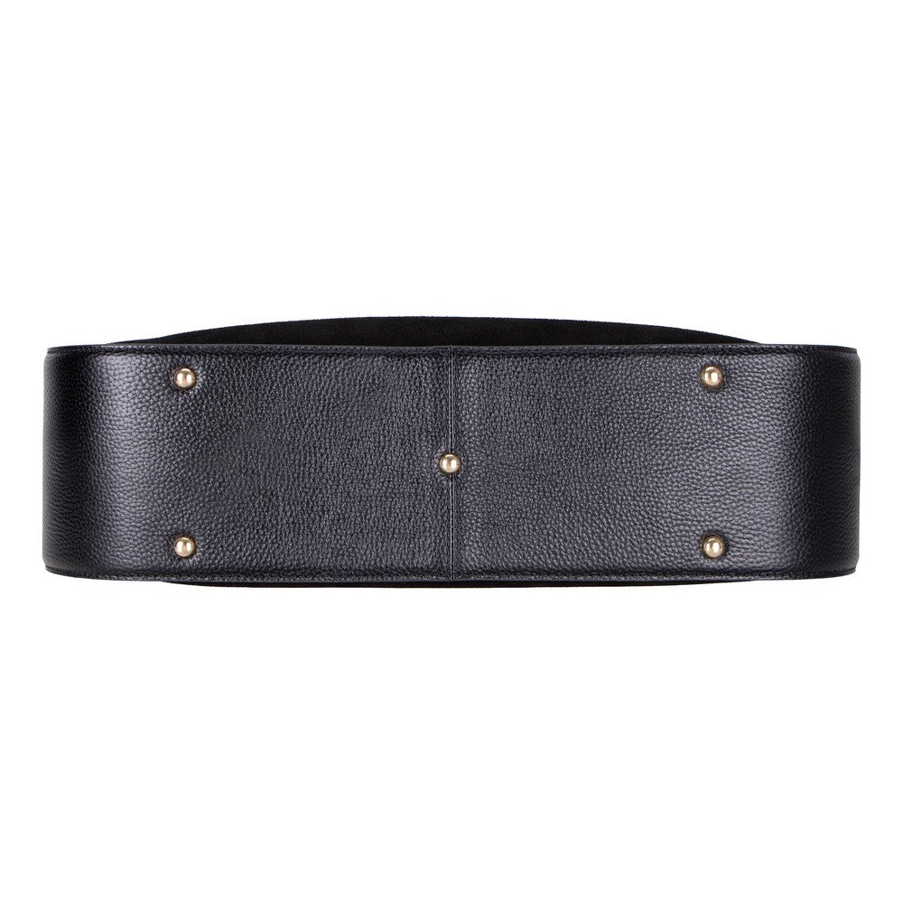 Bloominbag-Lunar Noir Black Süet Kadın Omuz çantası-4-Milagron.com